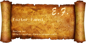 Eszter Fanni névjegykártya